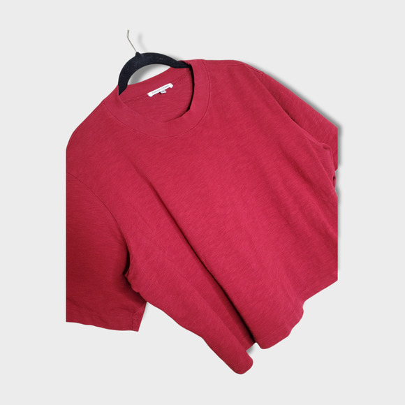 Cotton Citizen Short Sleeve Boxy Tee Crew Neck Shirt Red 100% Cotton Women's Med - Picture 5 of 6